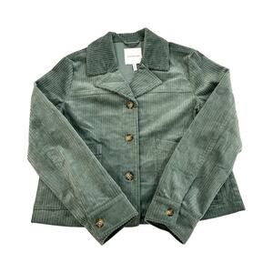 Avec Les Filles Tegan Corduroy Jacket Womens Size S Sage Green Cotton Stretch